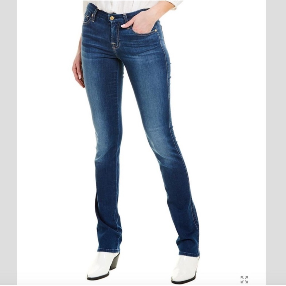 7 For All Mankind Kimmie Straight Leg Jeans Size 28 Dark Wash Western Country